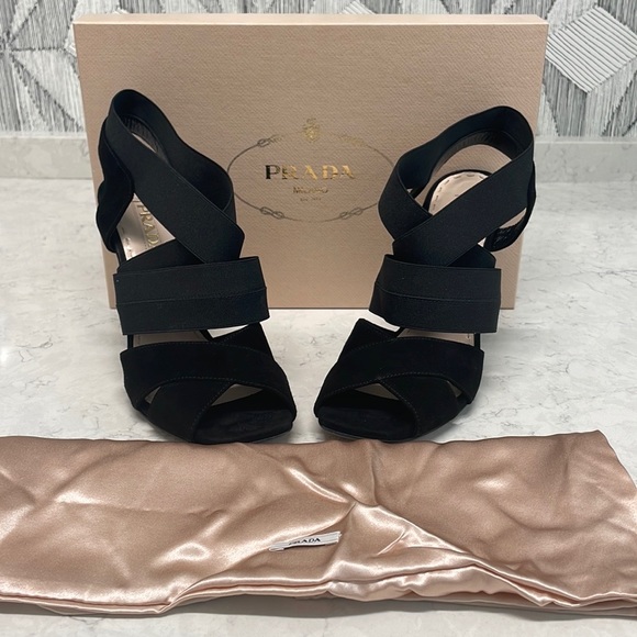 Prada Milano 1 x 248D Camoscio Elastic Heels - Picture 2 of 7